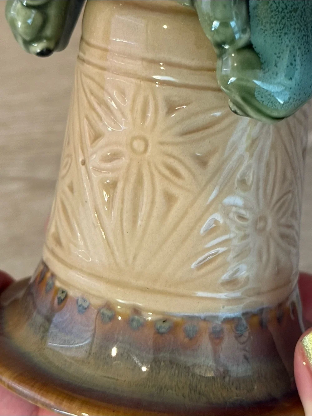 Vintage Three Frog Ceramic Bud Vase Mini Planter Cottagecore Earth Tones Decor - Picture 5 of 7